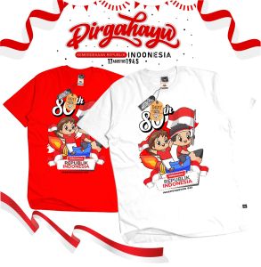 KAOS JUNIOR LENGAN PENDEK KHUSUS KEMERDEKAAN REPUBLIK INDONESIA KE 80 TAHUN UNTUK USIA 8-16 TAHUN