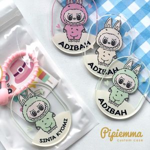 Bagtag Labubu The Monster Custom Nama Gantungan Tas Koper