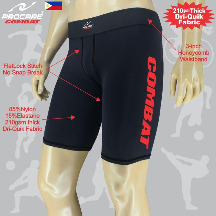 PROCARE COMBAT #8440 Compression Men Shorts Dri-Quik Fabric for Running  Jogging Basketball (Black/Black Flatlock Seam) Lazada PH