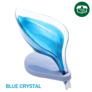 【Fans Tone】Decorative Drainage Soap Holder Leaf Shape Soap Box Self Draining Soap Holder with Draining Tray for Shower Bathroom Kitchen