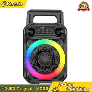 【Free Shipping】 Portable Bluetooth Speaker with Microphone RGB Lights for Karaoke Indoor Outdoor and Party Use