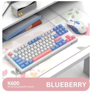 Bàn Phím Chuột Có Dây XUNFOX K600 - Bàn Phím Với Hiệu Ứng Đèn Nền Chiếu Sáng RGB