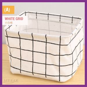Rectangular Fabric Cotton Storage Basket Foldable Waterproof Bath Sundry Container Box Organizer Kotak Bakul Segi 4方形收纳篮