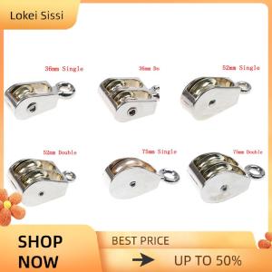 Lokei รอกโลหะสังกะสีอัลลอยด์36 52 75มม. รอกเดี่ยว คู่ขนาดเล็กสำหรับ DIY