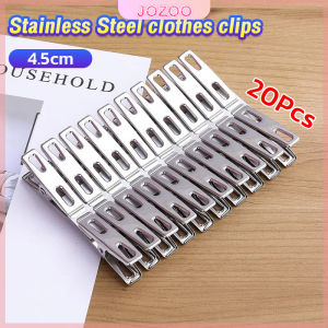 Jozoo 20Pcs Clothes Clips Stainless Steel Metal Sealing Clip Socks Clothing Pegs for School Office
