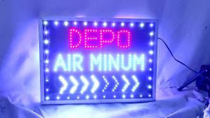 Tulisan LED Outdoor DEPO AIR MINUM kedip2 full variasi 55x45