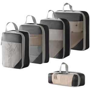 Set of 5 Compression Travel Organizer Bag Luggage Expansion Bag Travel Clothes Storage Bag