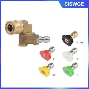 CISWGE Khớp nối máy rửa áp lực xoay 180° kèm 5 đầu vòi phun góc đầu gắn vệ sinh máng xối kết nối nhanh 1 4  dùng cho gia đình