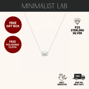 MINIMALIST LAB 925 Sterling Silver Rika Minimalist Freshwater Pearl Necklace Rantai Pearl