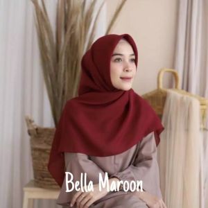 Wahyuni Production Segiempat Bella square Polos Jilbab Segi 4 Model Terbaru Jilbab Segiempat Pollycotton Kerudung Segi 4 Murah