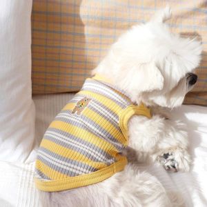 Summer Thin Striped Teddy Bear Knit Vest Teddy Bear Dog Clothing Small and Medium-sized Dog Pet Cat Clothing