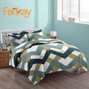 Bed Cover Set Sprei Triangle Green - Ukuran Lengkap 90x200 - 200x200 - Fankay