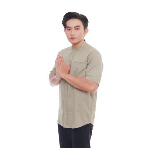 ALFARIZI KEMEJA KOKO PRIA DEWASA ATASAN MUSLIM LENGAN PENDEK BAHAN KATUN