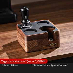 Trạm xáo trộn bincoo cho barista (51/58mm) trạm xáo trộn màu đen làm bằng quả óc chó có thể điều chỉnh trạm pha cà phê trạm Espresso cho phụ kiện Barista