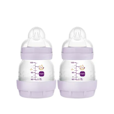 MAM Easy Start Anti-Colic Baby Bottles Extra Slow Flow Breastfeeding-Like Silicone Nipple Bottle Reduces Colic Gas & Reflux Easy-to-Clean BPA-Free Vented Baby Bottles for Newborns 0-3 Months