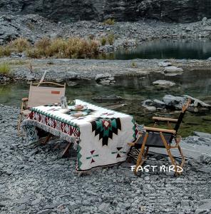 พร้อมส่ง เสื่อแคมป์ พรมโบฮีเมี่ยน ผ้าปูพื้น ผ้าปูรองนอน พรมผ้าห่ม ชุดขนาด 210x90 160x130 90x90 ชุดของ 2