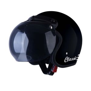 Helm Bogo Dewasa Retro Klasik SNI Full Leher Pria Wanita Warna Black Kaca Cembung