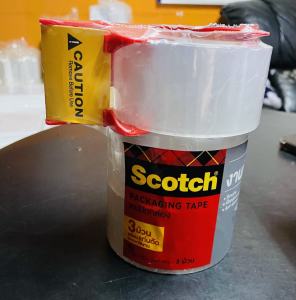สก๊อตเทป 3Mของแท้ 100% ขนาด48 mm x40 m เทปกาวสำหรับติดกล่องพัสดุพร้อมที่ตัดที่ใส่เทปกาวขนาดใหญ่ที่ใส่ม้วนเทป