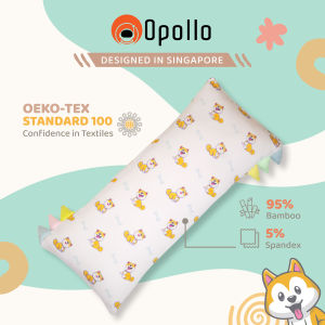 Opollo Comfy Series Bamboo Pillow Large (23 x 53 cm) for Baby & Kids Shiba Inu Designed in SG Soft & Fluffy