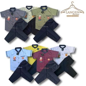 Setelan Baju Koko Anak Laki laki Lengan Panjang dan Pendek Usia 1 sampai 12 Tahun