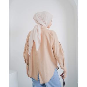 Nelka Shirt - Kemeja Oversize Linen - Atasan Wanita