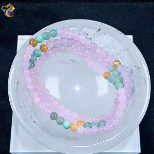 Premium Grade Icy Pink Duo Bao Jadeite A-Grade 3 Rounds Bracelet / Necklace
