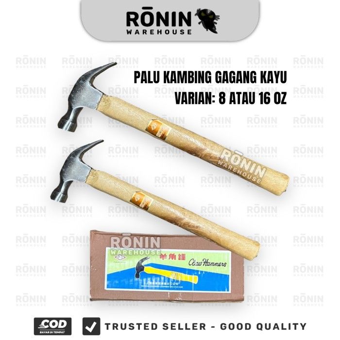 FUKUNG Palu Kambing Gg Kayu 8 16 Oz Claw Hammer Martil Cungkil Paku ...