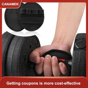 【CANAMEK 】 Pair Of Palm Protectors Gym Fitness Gloves Half Finger Weightlifting Palm Dumbbell Grip Pads Weightlifting Training Gloves Gym Workout