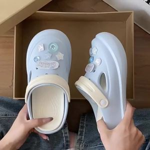 2025 Spring/Summer Detachable EVA Thick-Soled Height-Increasing Clogs Casual Beach Closed-Toe Sandals For Women