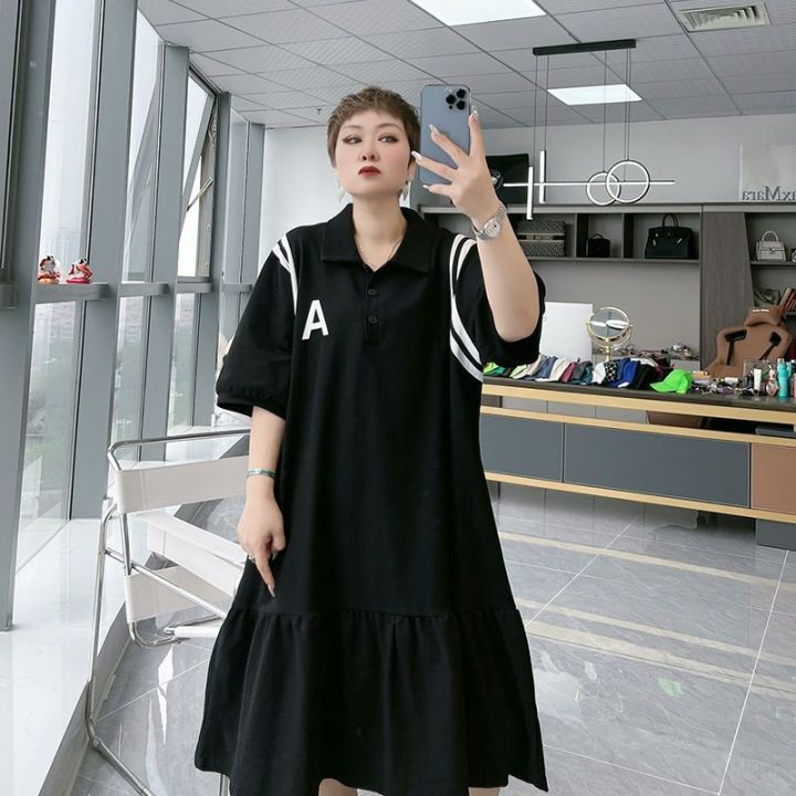 4XL 150KG Plus Size Women's Wear Age Reducing Loose Polo Collar Panel ...