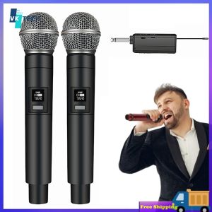 [ VKTECH ] Wireless Microphones for Church and Karaoke Portable Dynamic Microphones with Noise Cancellation Features