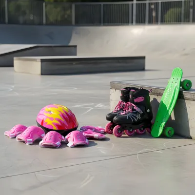 Seven Riding Sets of Self-Propelled Roller Skating Helmet Protective Gear for kids