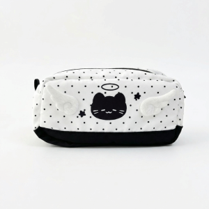 ZGNAY MALL Large Capacity Cat Pattern Pencil Case Multi-Layer Polka Dot Pen Bag Practical Zipper Stationery Organizer School Supplies