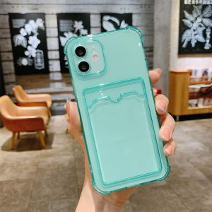 For Realme 10 Pro Pro+ 5 5i 6i C11 C12 C15 C3 C21Y C25Y C25 C25S C30 C30S C35 Narzo 50A 50i Prime Wallet Clip Card Holder Shockproof Cover Silicone Transparent Phone Case Casing