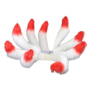 Nine Tailed Foxes Tail Ahri Tail Faux Furs Foxes Tail Cosplay Costume for Halloween Christmas Party