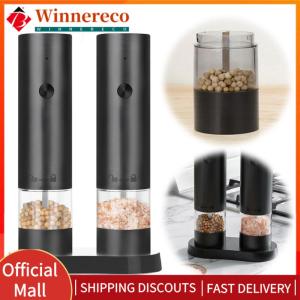 Modern Electric Salt and Pepper Grinder with Adjustable Coarseness One Hand Operation Suitable for Kitchen and Dining Table