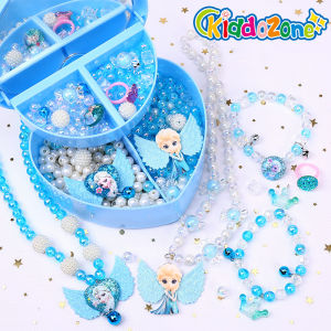 KiddoZone Girls Beaded DIY Jewelry Making Set Handmade Necklace and Bracelet Making Kit Childrens DIY Craft Toy with Beads and Strings
