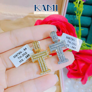 {loại1} Mặt dây chuyền chữ T nhỏ gắn đá bagguet nhân tạo siêu sáng Kami trang sức sỉ