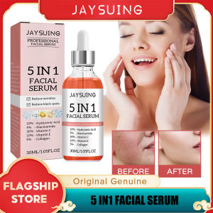 Jaysuing 5 In 1 Facial Serum Moisturizing Nourishing Face Serum For Glowing Skin Dull Dry Skin Care Firming Oil Control Multi-effect Facial Essence Pore Shrink Facial Serum For Women Hyaluronic Acid Vitamin Anti-aging Smooth Pores Repair Essence 30ml