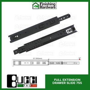Full Extension Drawer Slides 755 BK- GM Finishing Hardware (Official Seller)