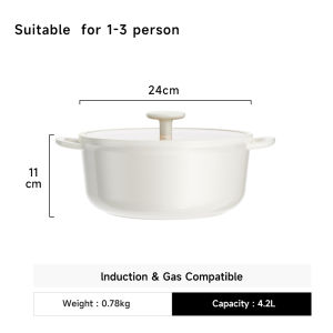 JEETEE หม้อซุปเซรามิกเคลือบสารกันติดพร้อมฝาปิด หม้อซุปความจุขนาดใหญ่ 24/28 ซม. เหมาะสำหรับเตาแม่เหล็กไฟฟ้าและเตาแก๊ส
