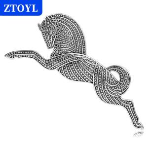[COD]🔥🔥🔥ZTOYL Fashionable Vintage Gold Silver Horse Brooch Man Women Alloy Running Horse Brooch Animal Suit Corsage Accessories