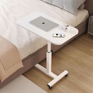 Bedside Adjustable Table with Wheels Foldble Computer Desk Bedroom Side Table Can Be Lifted Standing Desk Living Room Furniture for Bed Sofa Bedroom Office