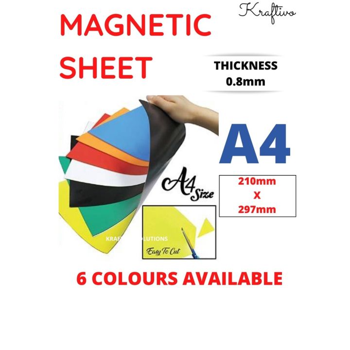 [ VS-00301] A4 Soft Magnet Sheet / 6 Colours Magnet A4 Size / Magnetic ...