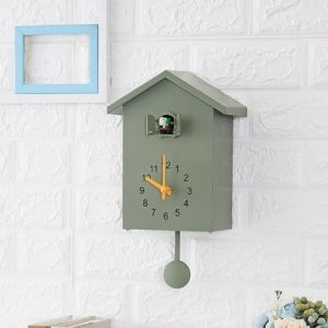 MAOMEI HOUSE Với con lắc đồng hồ Đồng hồ treo tường cúc cu Chính xác Hình ngôi nhà Đồng hồ Nhà chim Thiết kế hiện đại Nhựa Chuông Cuckoo Ngoài trời