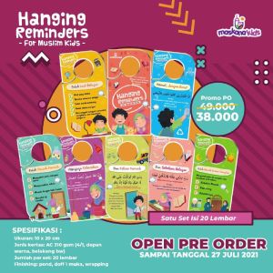 GMB READY Hangings Reminder for Muslim Kids isi 20 per ser Maskana Kids / Buku Anak / Poster Mini Gantung Muslim / Mainan Edukasi Anak Kekinian