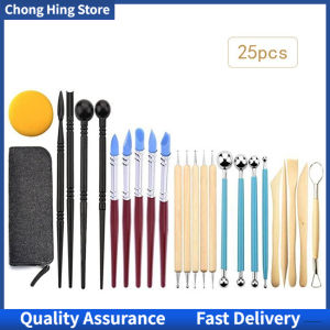 25PCS Art Crafts Clay Sculpting Kit Sculpt Smoothing Wax Carving Pottery Ceramic Tools Polymer Shapers Modeling Carved Tool Ceramic-Clay-Tools-Set