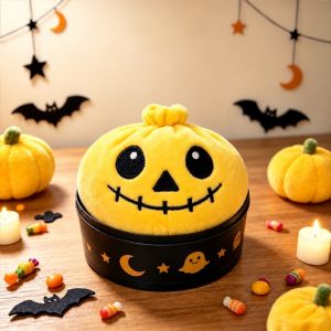 DIVATEN Plush Halloween Dumpling Squeeze Toys Soft Pumpkin Doll Sensory Toy Cute with Tray Pinching Stuffed Toys For Kids