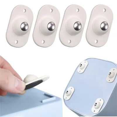 4Pcs Stainless Steel Self Adhesive Mini Swivel Casters WheelsUniversal Wheels at the Bottom of the Storage Box Swivel Caster Wheels 360 Degree Rotation Pulley for Furniture Various Storage Boxes