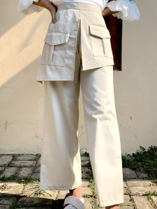 ZAYIDA - BESS PALAZO POCKET PANTS KULOT DRILL - CELANA KULOT HIGHWAIST KOREAN STYLE PANJANG